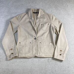 Austin Clothing Co Womens Beige Cotton Blend Blazer Jacket